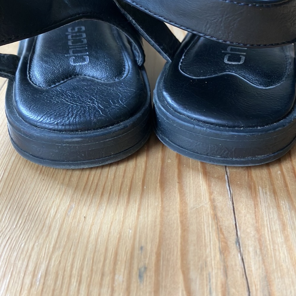 Chico’s Tahira Black Embellished Sandal Thong Buckled Sandals Size 8 - Picture 7 of 17